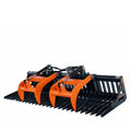 TMG Industrial 84” Skid Steer Skeleton Grapple Attachment, Universal Mount, 34” Arm Opening, 3” Tine Spacing, 2600 lb Weight Capacity, TMG-SG85
