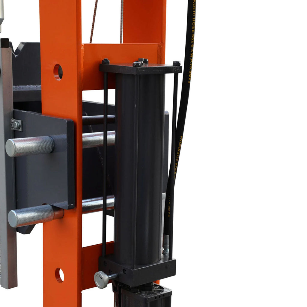 TMG Industrial 100-Ton Hydraulic Shop Press, Heavy-Duty H-Frame with Air & Manual Operation