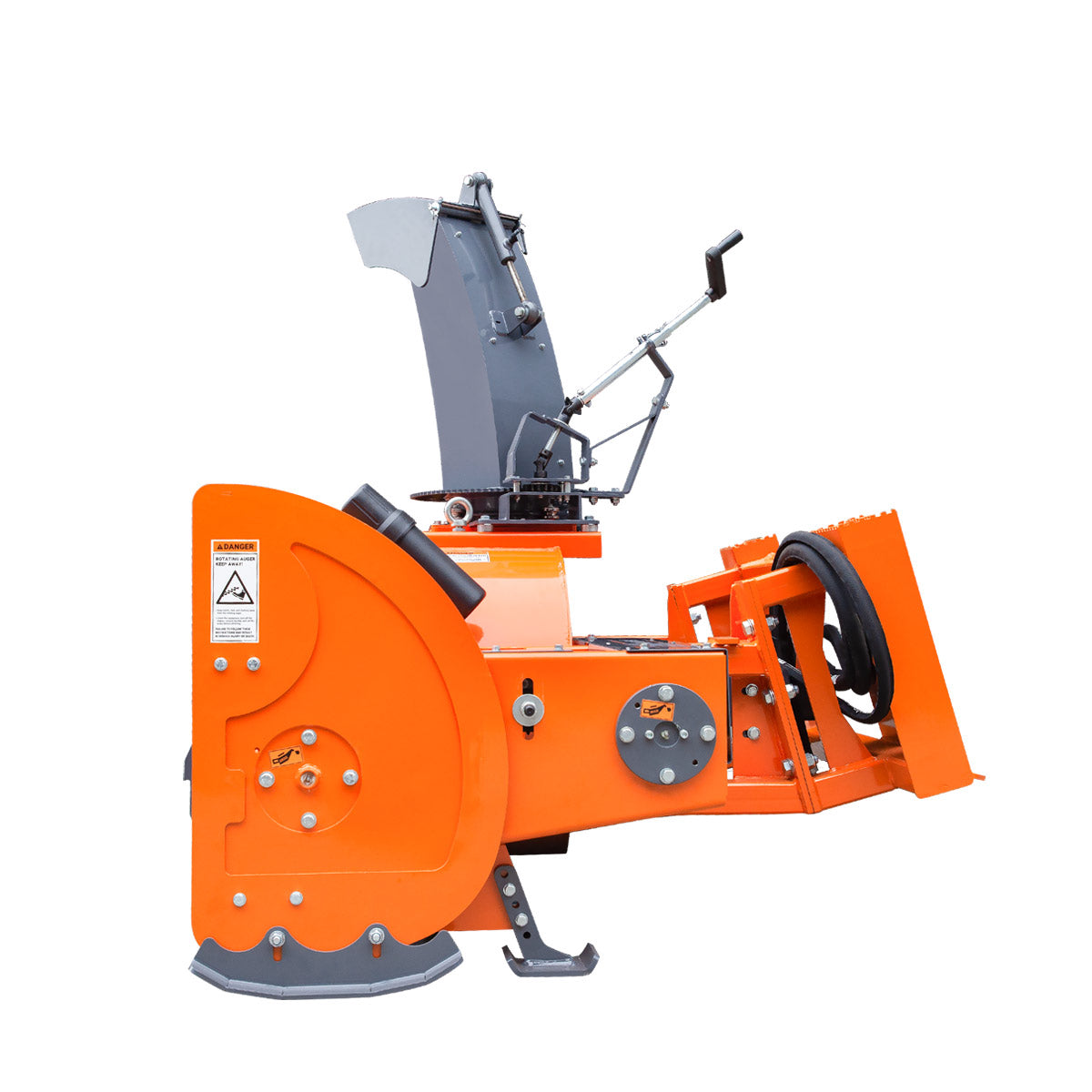 TMG Industrial 72” Skid Steer Snow Blower, 45-75 HP Loader Required, 24” Diameter Impeller, 360° Snow Chute, TMG-SSB72