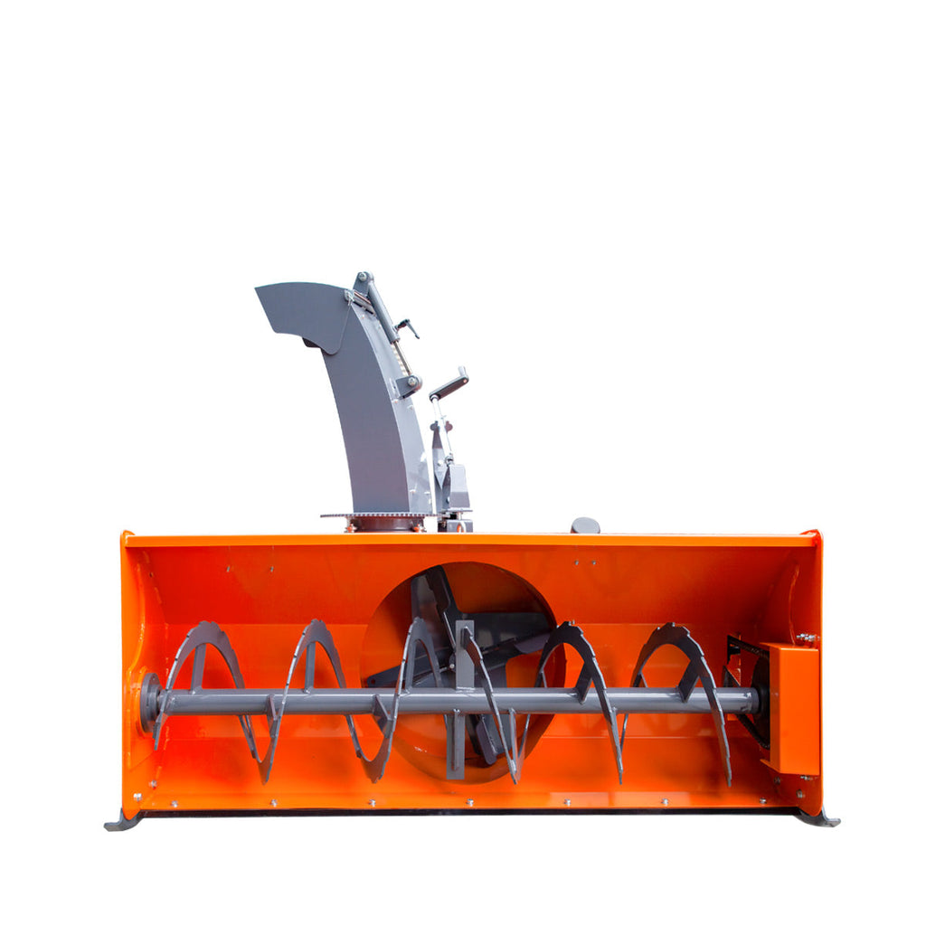 TMG Industrial 72” Skid Steer Snow Blower, 45-75 HP Loader Required, 24” Diameter Impeller, 360° Snow Chute, TMG-SSB72
