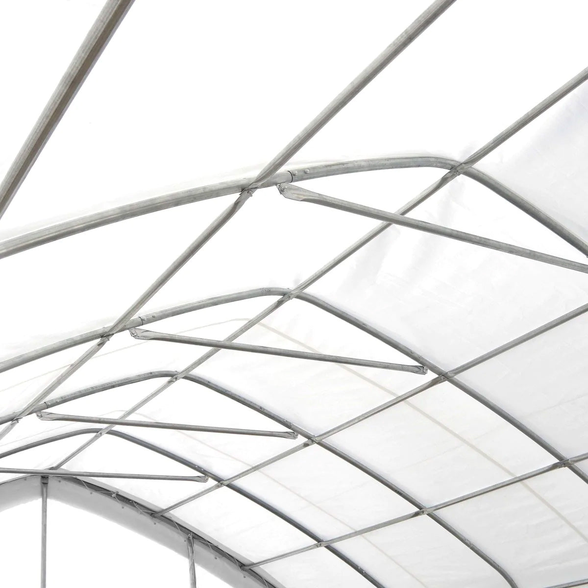 TMG Industrial 20' x 30' Straight Wall Peak Ceiling Storage Shelter with Heavy Duty 11 oz PE Cover & Drive Through Door, TMG-ST2031E