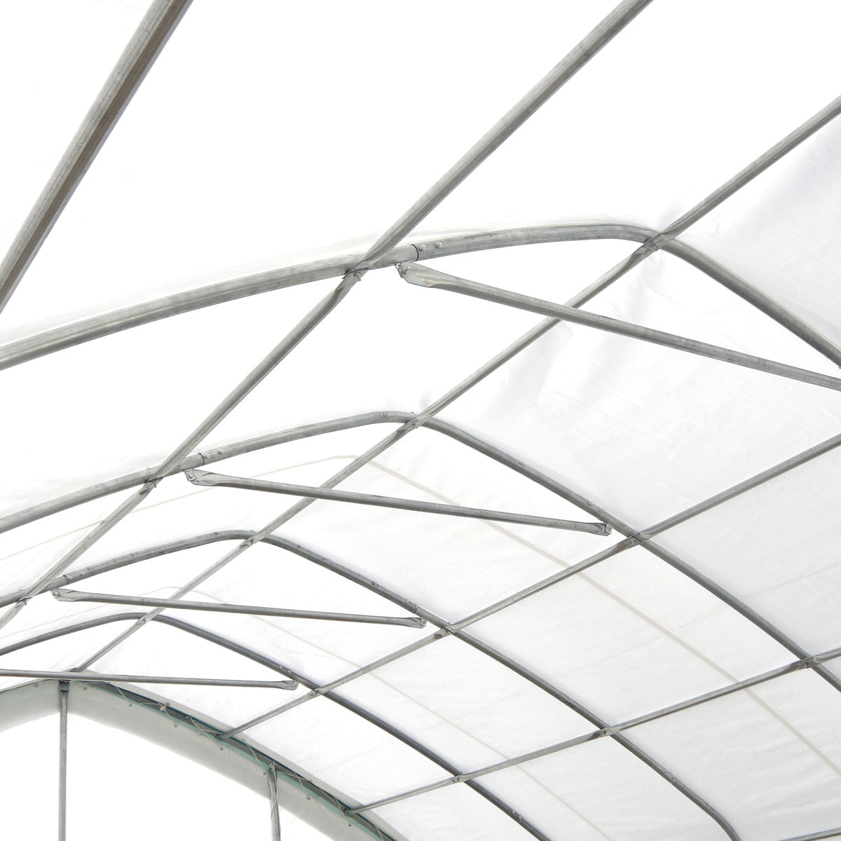 TMG Industrial 20' x 30' Straight Wall Peak Ceiling Storage Shelter with Heavy Duty 17 oz PVC Cover & Drive Through Door, TMG-ST2031V (Previously ST2030V)