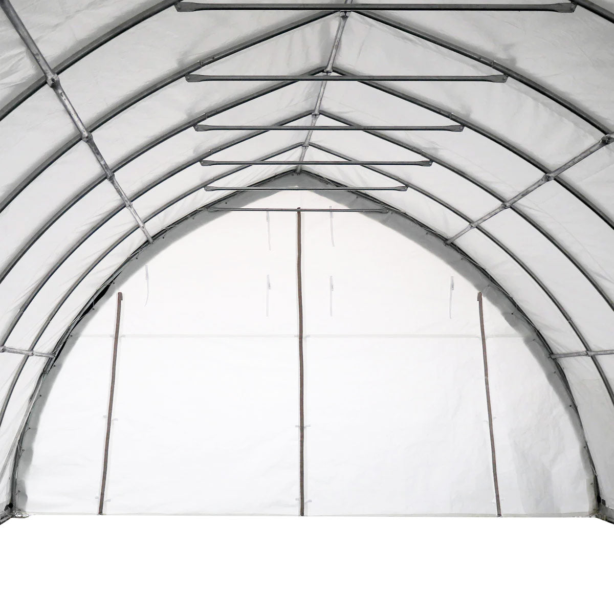 TMG Industrial 20' x 40' Arch Wall Peak Ceiling Storage Shelter with Heavy Duty 17 oz PVC Cover & Drive Through Doors, TMG-ST2041PV(Previously(ST2040PV)