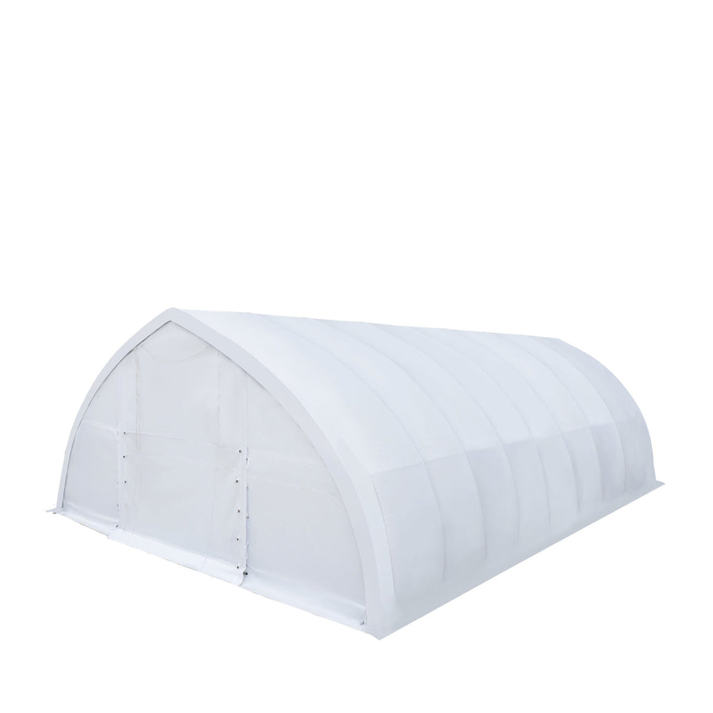 TMG Industrial 30' x 40' Peak Ceiling Storage Shelter with Heavy Duty 11 oz PE Cover & Drive Through Doors, TMG-ST3040E (Previously ST3040)
