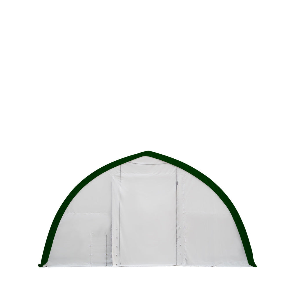TMG-ST4081E 40' x 80' Peak Ceiling Storage Shelter, Single Truss, 11oz PE Cover, 13' W x 16' H Wide Open Door on Two End Walls