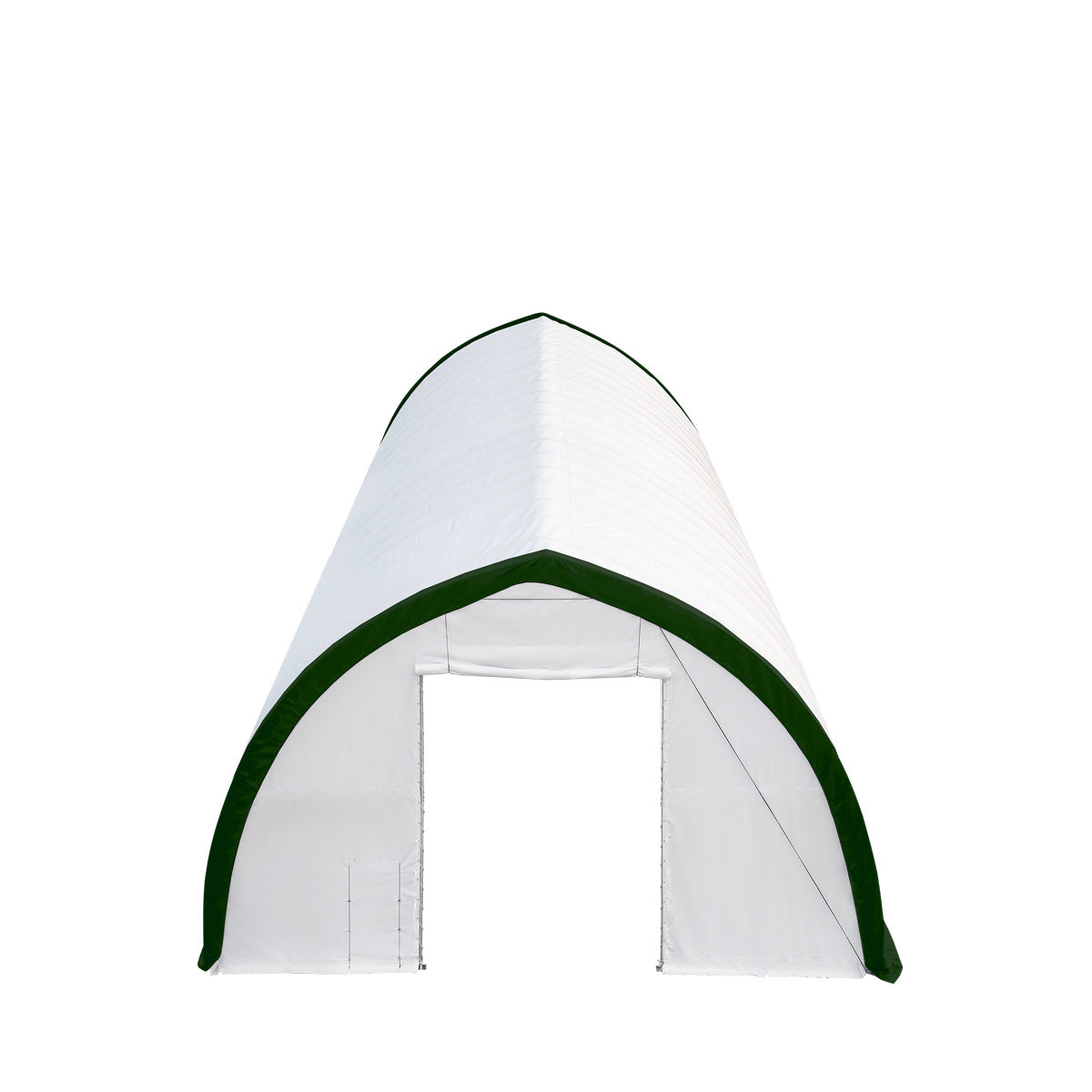 TMG-ST4081E 40' x 80' Peak Ceiling Storage Shelter, Single Truss, 11oz PE Cover, 13' W x 16' H Wide Open Door on Two End Walls
