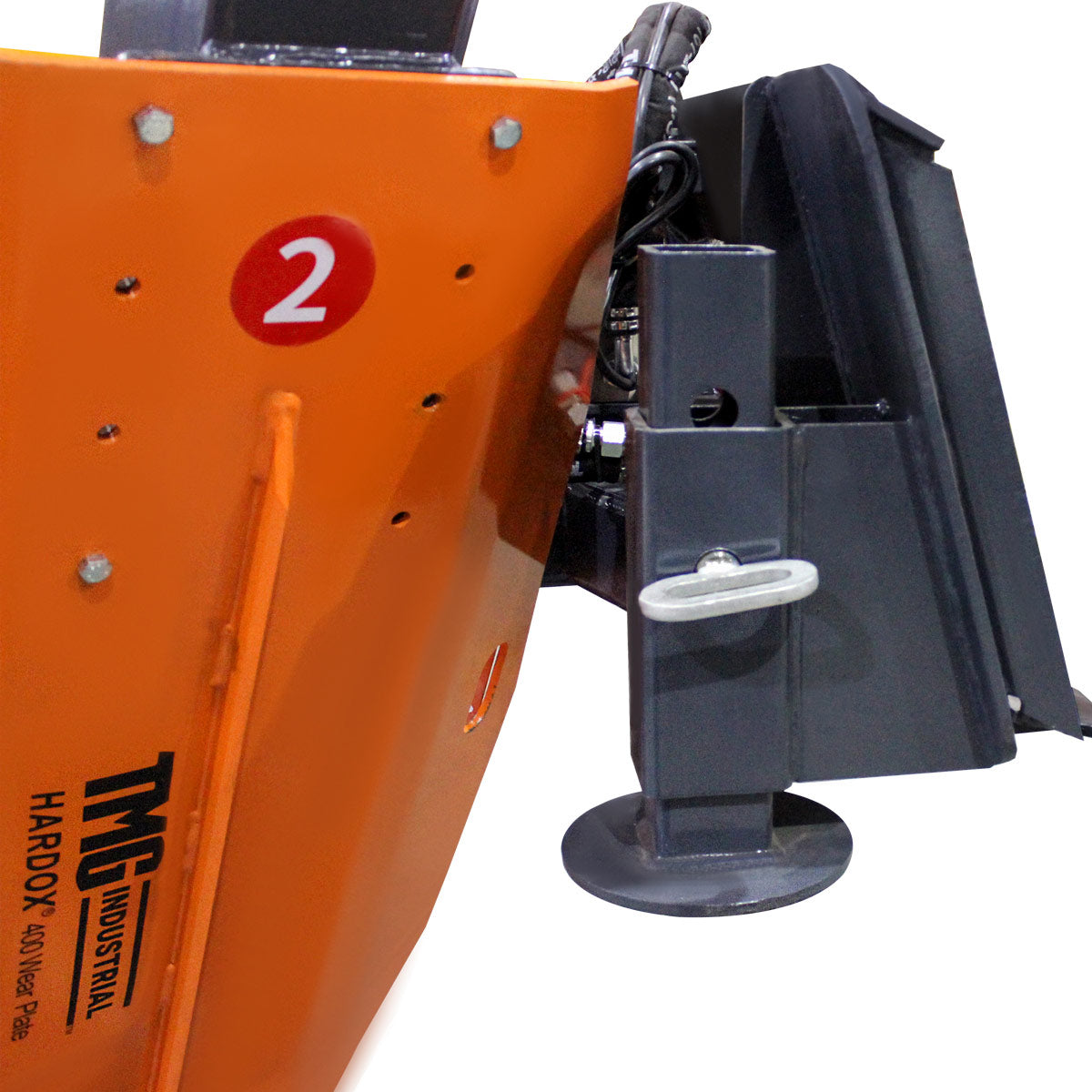 TMG Industrial 36” Skid Steer Hydraulic Tree Spade, 4” Diameter Cut Capacity, 22” Blade Opening, Hardox® 400 Blades, TMG-STS35