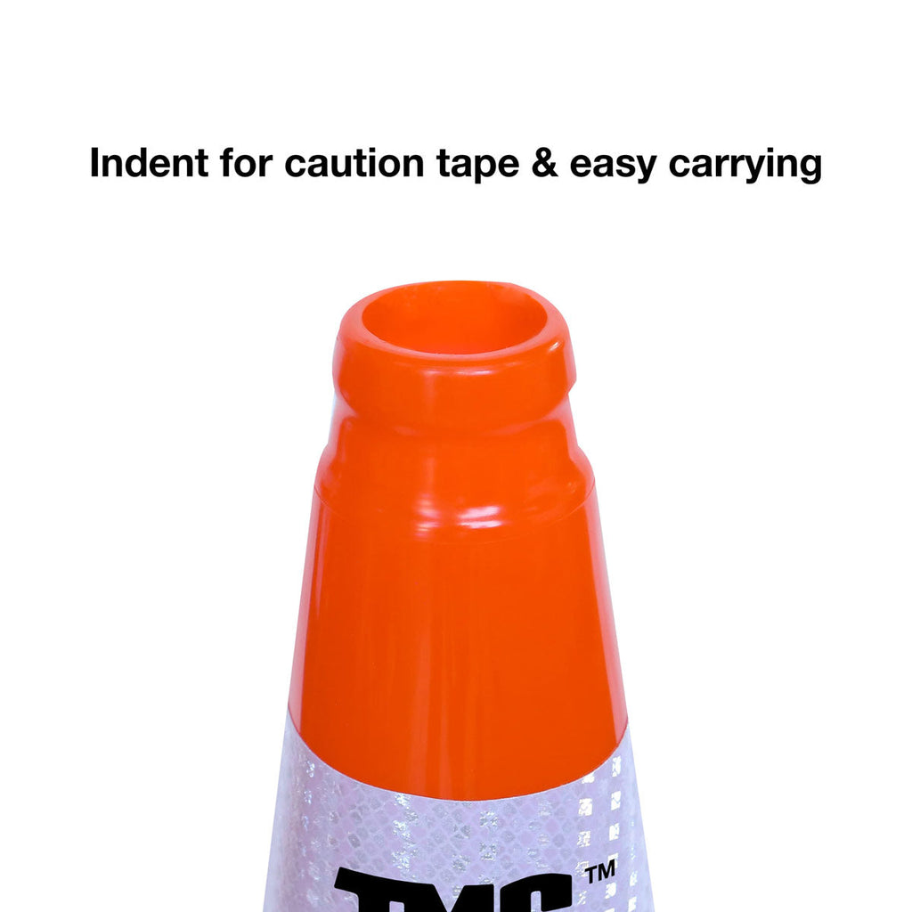 TMG Industrial 29” PVC Reflective Traffic Cones, 252 Cones, 14” Square Base, Hot & Cold Weather, High-Intensity Reflective Bands, TMG-TC29