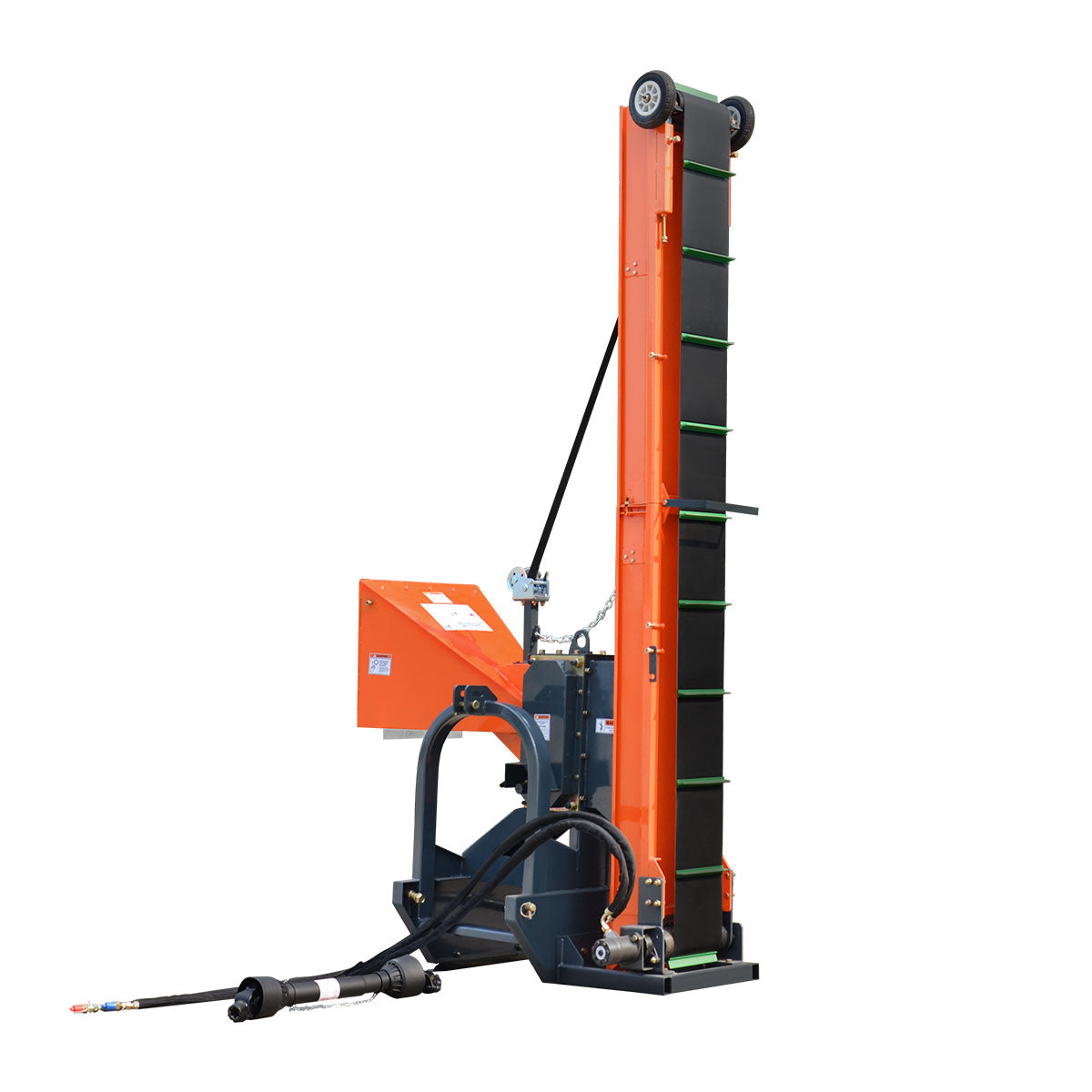 TMG Industrial 3-Point Hitch Firewood Branch Logger & 45° Adjustable Belt Conveyor, 20-60 HP Tractor, PTO Driveline Shaft Included, TMG-TFL42