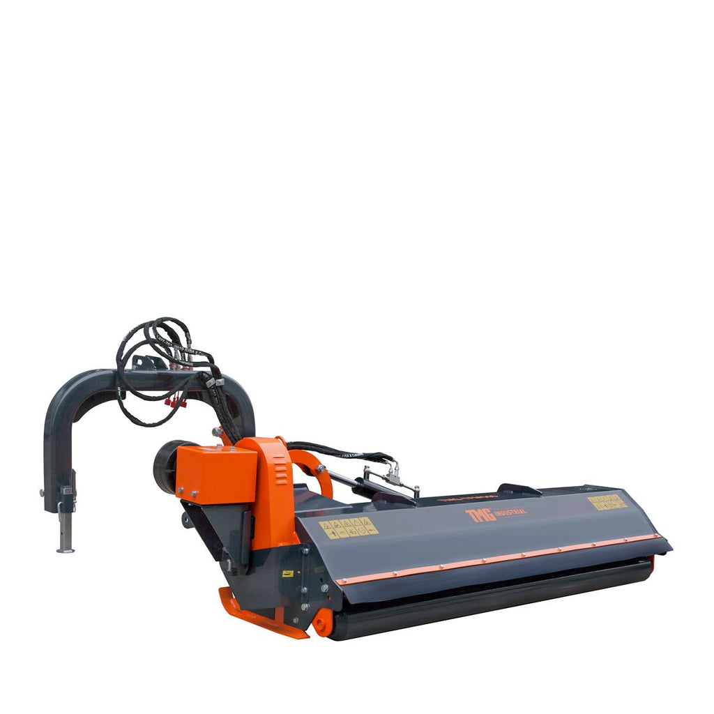 TMG Industrial 90” 50-90 HP Tractor, 3-Point Hitch, PTO Drive Shaft, Offset Ditch Bank Flail Mower with 90° Tilt, TMG-TFMO90