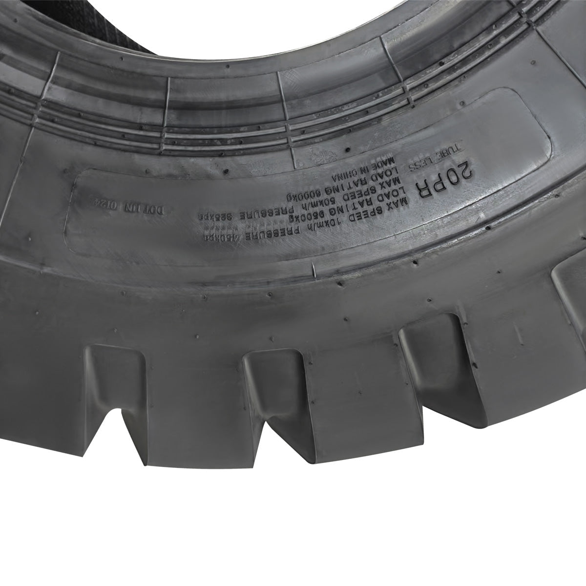 TMG Industrial 20-½” X 25” 20PR Wheel Loader Tire (E3/L3), Pneumatic Tubeless, 59” Outer Diameter, Wide Pattern Block Design, TMG-TR205
