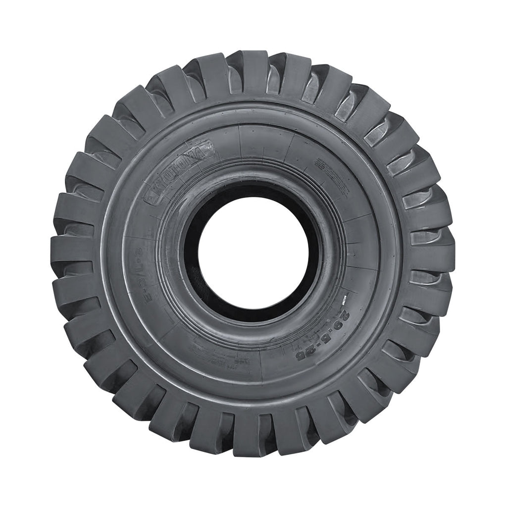 TMG Industrial 29-½” X 25” 28PR Wheel Loader Tire (E3/L3), Pneumatic Tubeless Design, 74” Outer Diameter, Wide Pattern Block Design, TMG-TR295