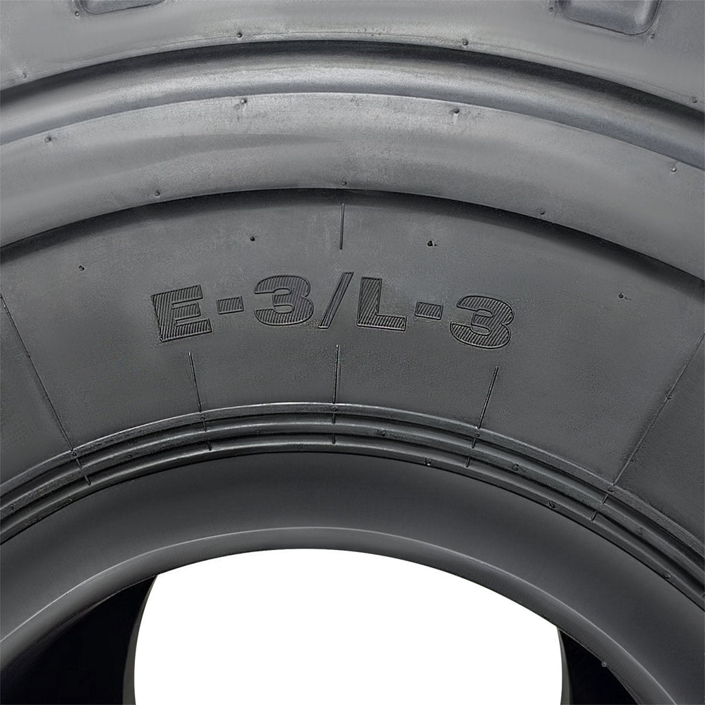 TMG Industrial 29-½” X 25” 28PR Wheel Loader Tire (E3/L3), Pneumatic Tubeless Design, 74” Outer Diameter, Wide Pattern Block Design, TMG-TR295