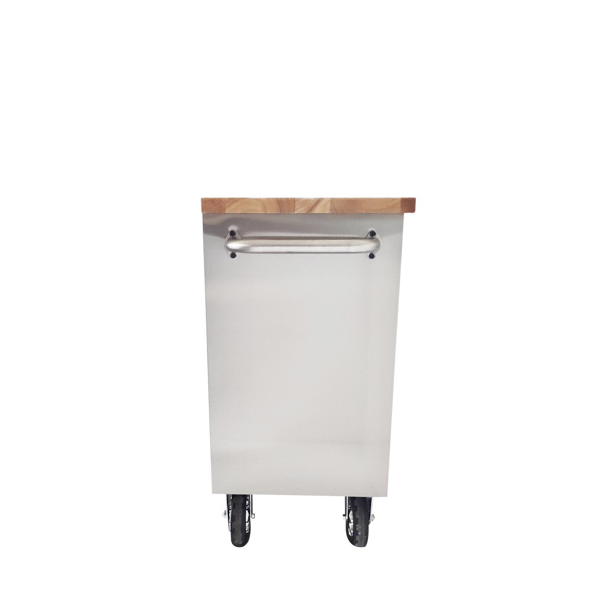 TMG Industrial 96” Stainless Steel Rolling Workbench, Rubberwood Tabletop, 24 Lockable Drawers, Locking Wheels, TMG-WB9624S
