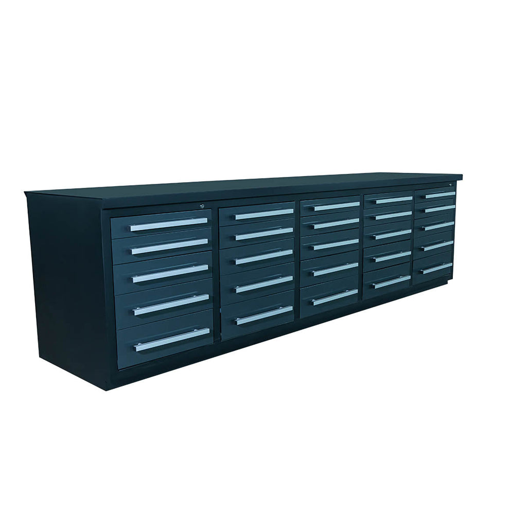 TMG-WB25D 10' 25-Drawer Workbench with Keyed Alike Locks