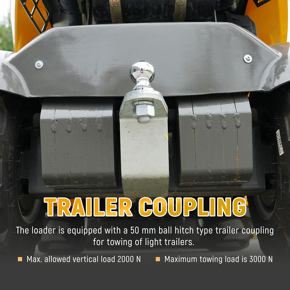 HUAYEE WHY500 Mini Wheel Loader | Compact Articulated Wheel Loader - Hydrostatic Drive - Small Front End Loader for Landscaping & Farming