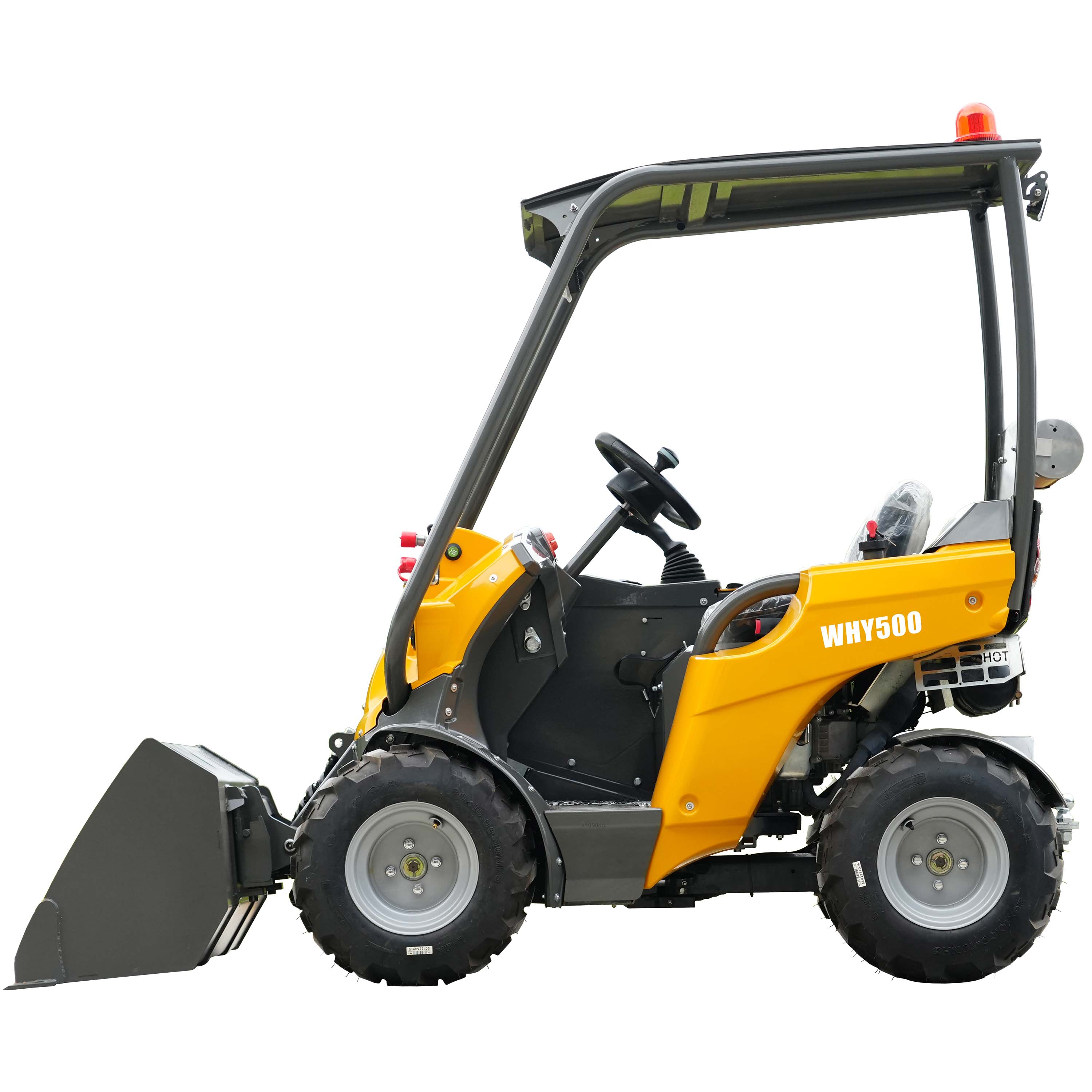 HUAYEE WHY500 Mini Wheel Loader | Compact Articulated Wheel Loader - Hydrostatic Drive - Small Front End Loader for Landscaping & Farming