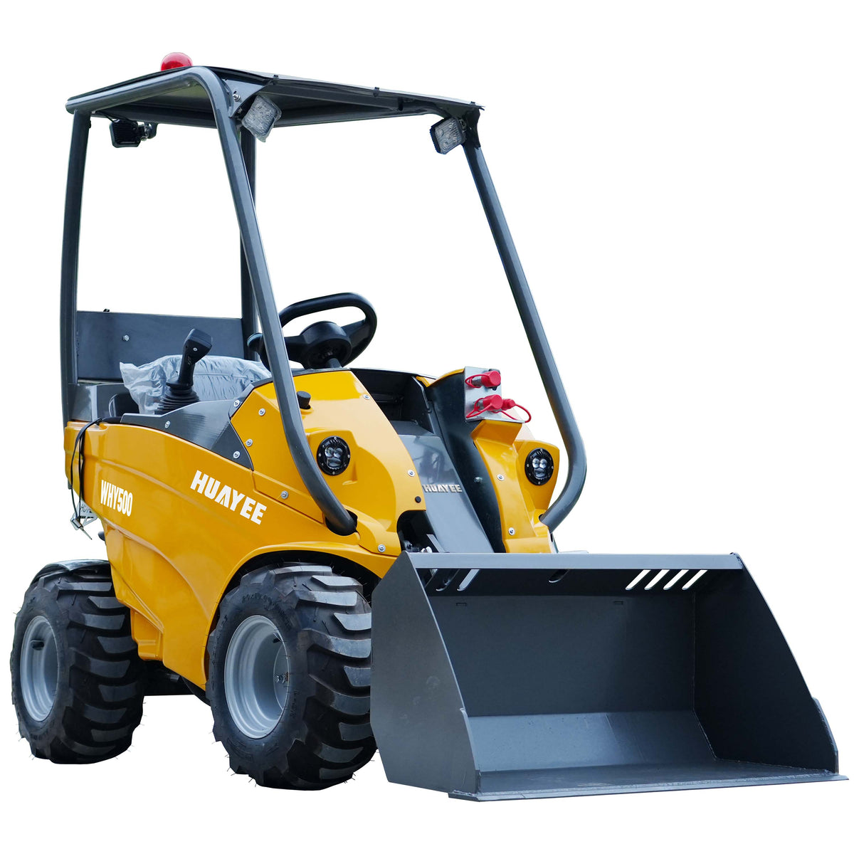 HUAYEE WHY500 Mini Wheel Loader | Compact Articulated Wheel Loader - Hydrostatic Drive - Small Front End Loader for Landscaping & Farming