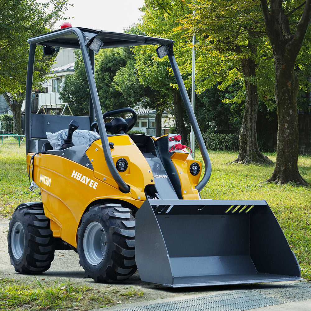 HUAYEE WHY500 Mini Wheel Loader | Compact Articulated Wheel Loader - Hydrostatic Drive - Small Front End Loader for Landscaping & Farming