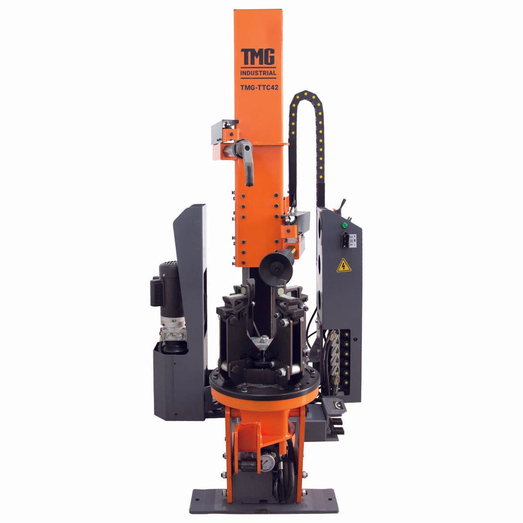 TMG Industrial 42” Heavy Duty Truck Tire Changer, 59” Tire Capacity, Upright/Vertical Tower Design, Bead Breaker w/Disc & Bead Hook, CSA certified Motor, TMG-TTC42