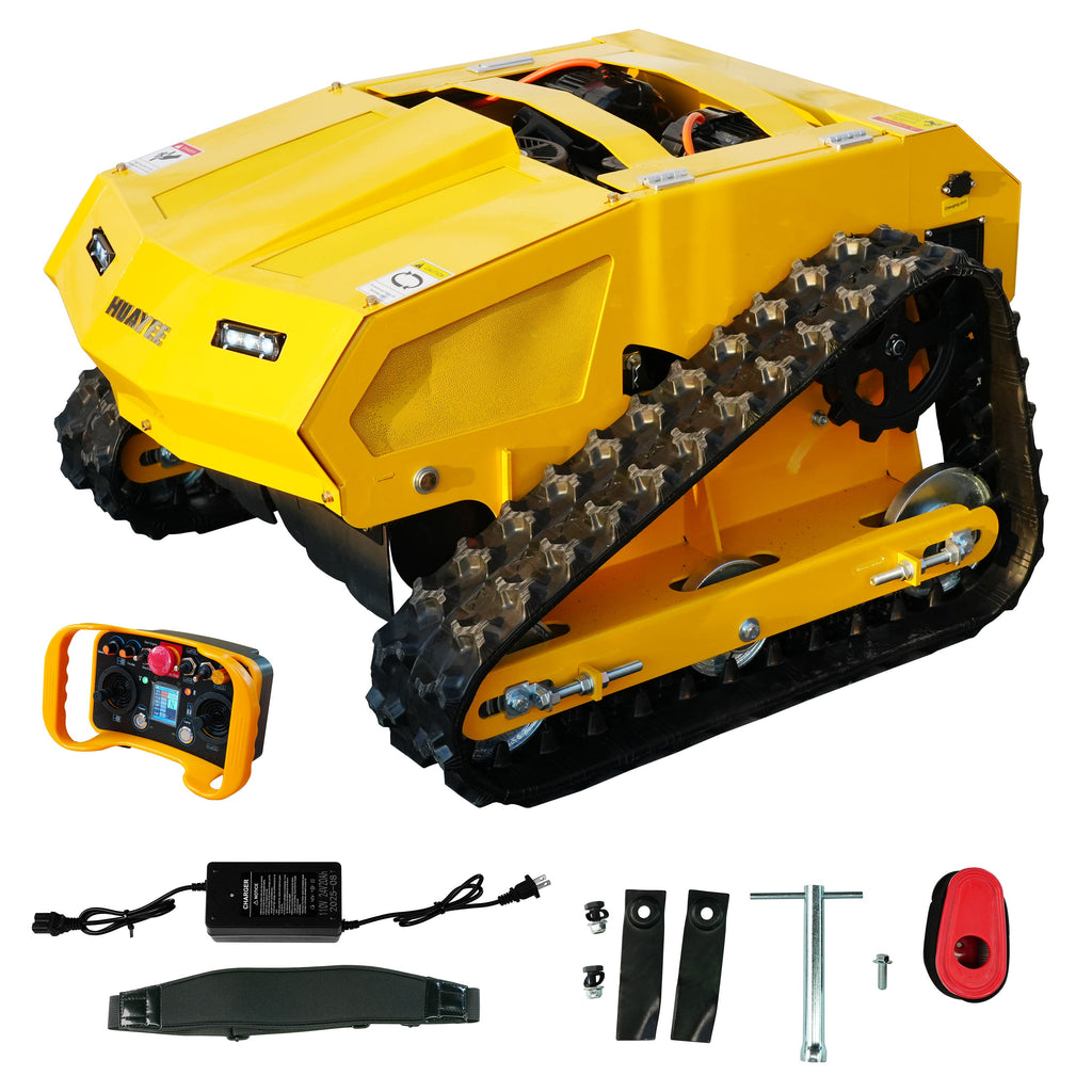 HUAYEE MHY55 Mini Compact Remote Control Tracked Lawn Mower - 9HP LONCIN Gas Engine, 550mm Mowing Width