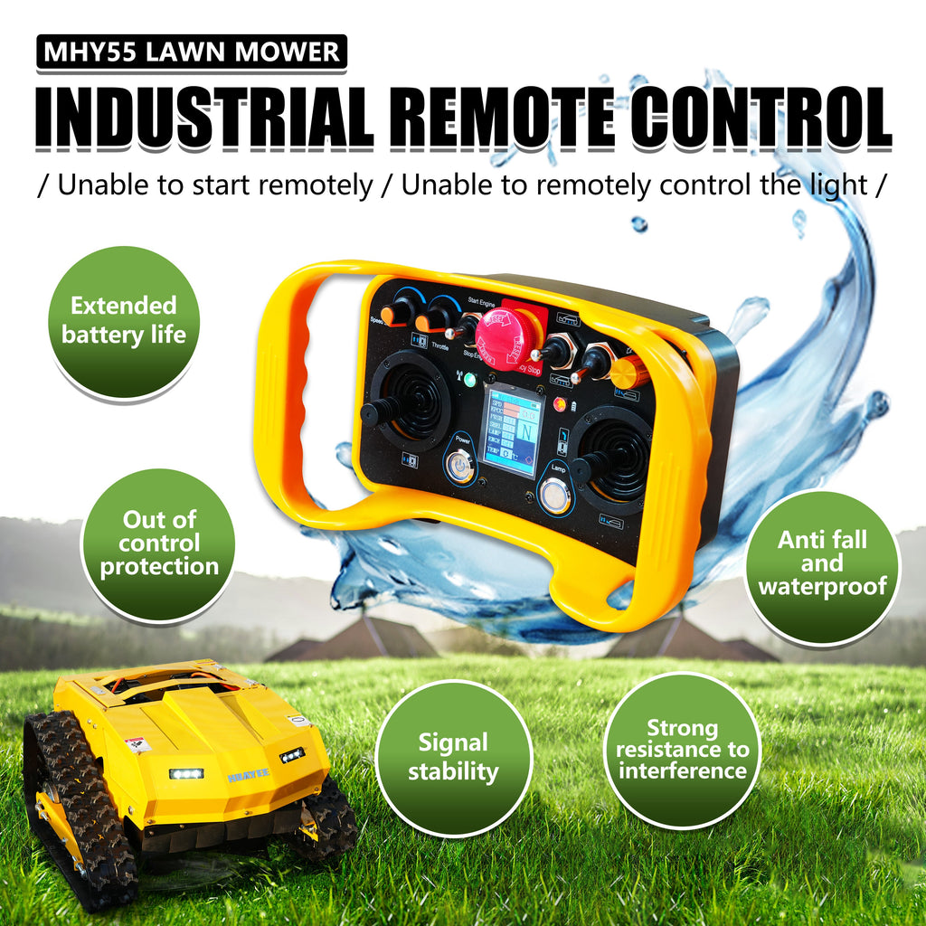 HUAYEE MHY55 Mini Compact Remote Control Tracked Lawn Mower - 9HP LONCIN Gas Engine, 550mm Mowing Width