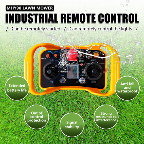 HUAYEE MHY90 Heavy-Duty Remote Control Tracked Slope Mower - 22HP, 900mm Cutting Width