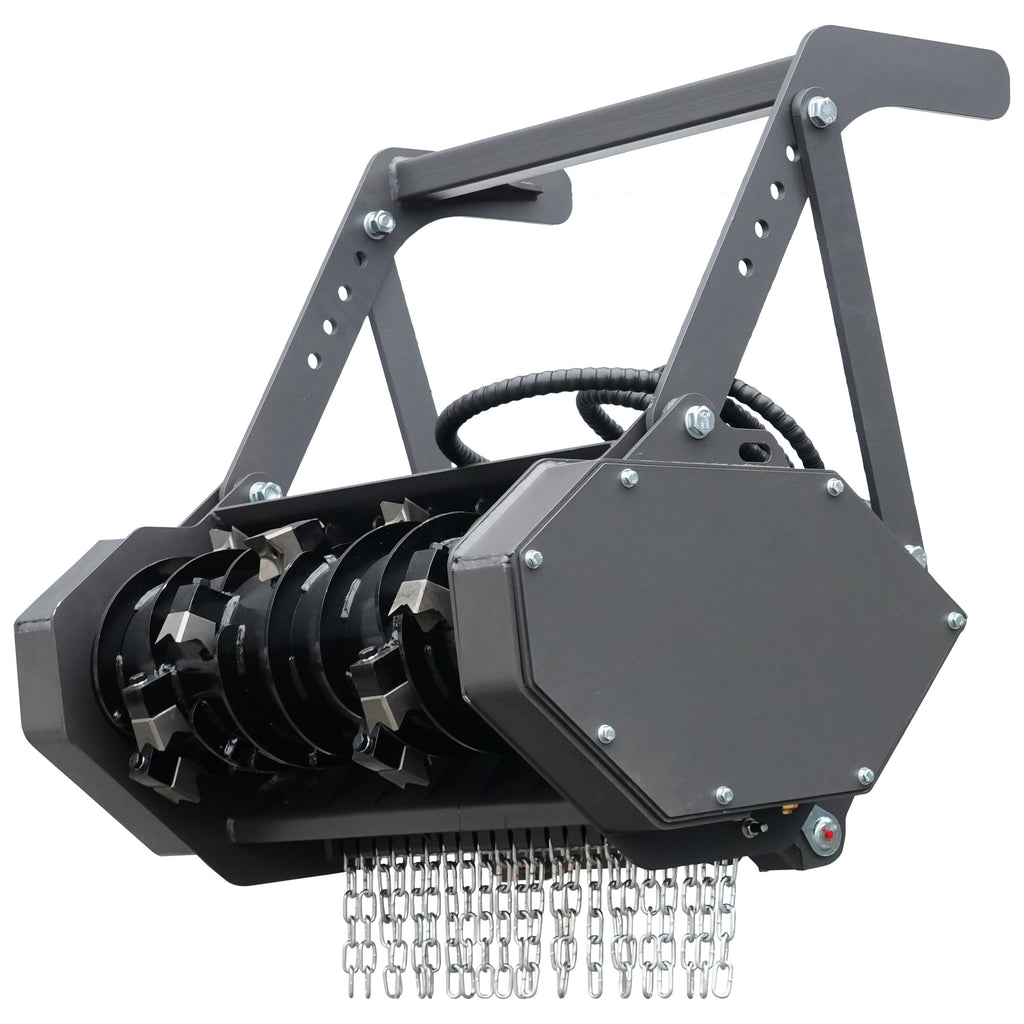 HUAYEE HYS18 | 40" Mini Skid Steer Drum Forestry Mulcher Attachment for HY480C/HY480D