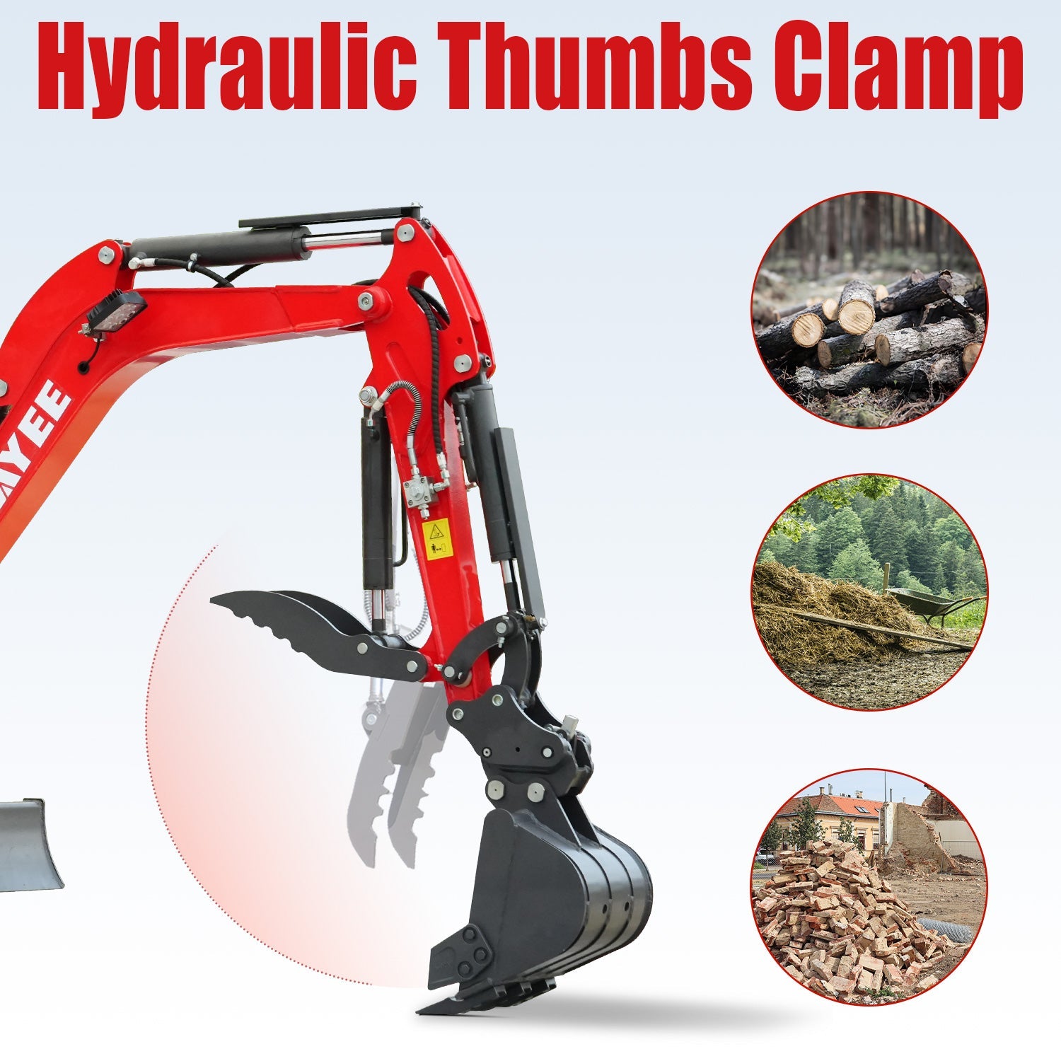 HUAYEE HY16C | Mini Excavator with 14HP Kubota Engine & Hydraulic Thumb | HUAYEE HY16C
