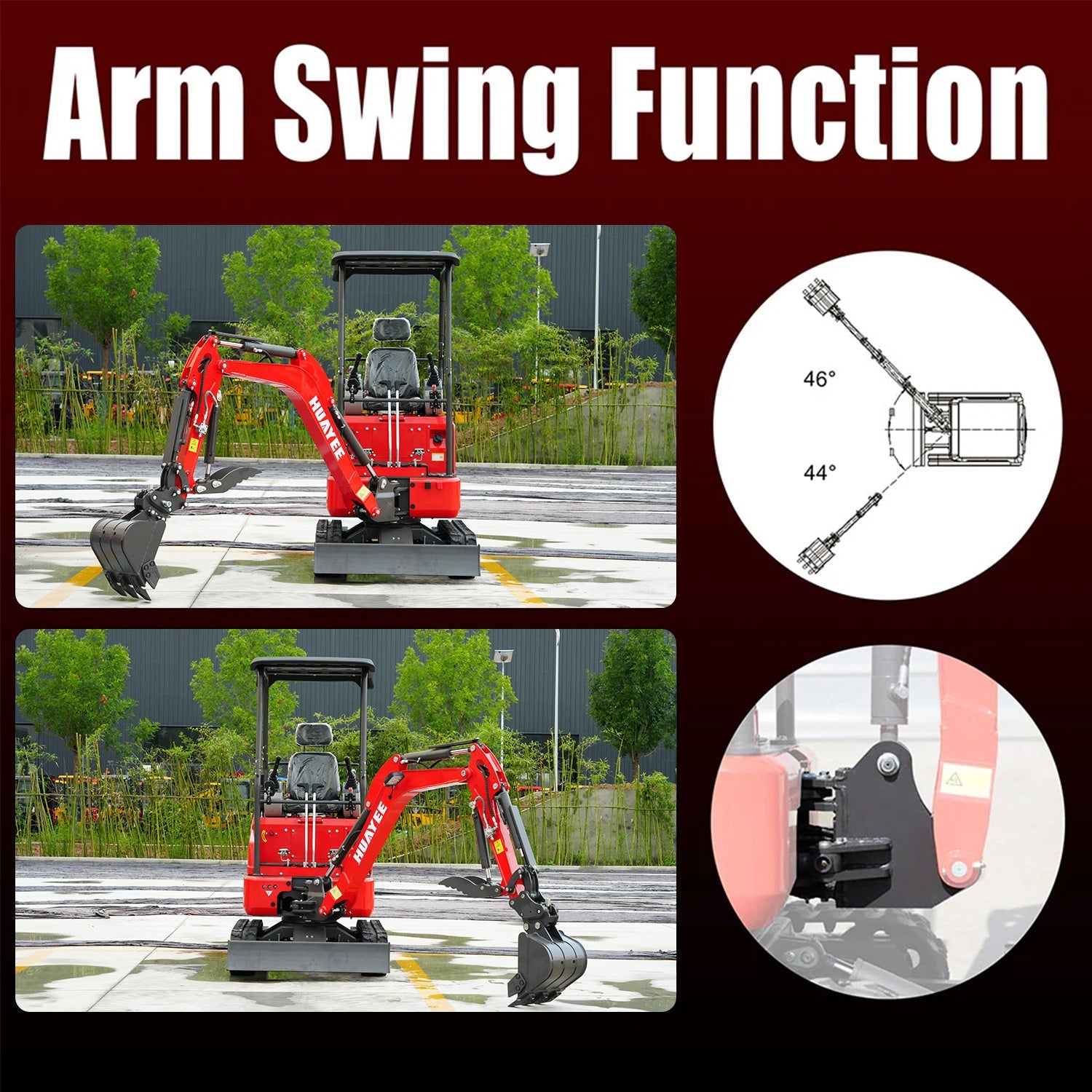 HUAYEE HY16C | Mini Excavator with 14HP Kubota Engine & Hydraulic Thumb | HUAYEE HY16C