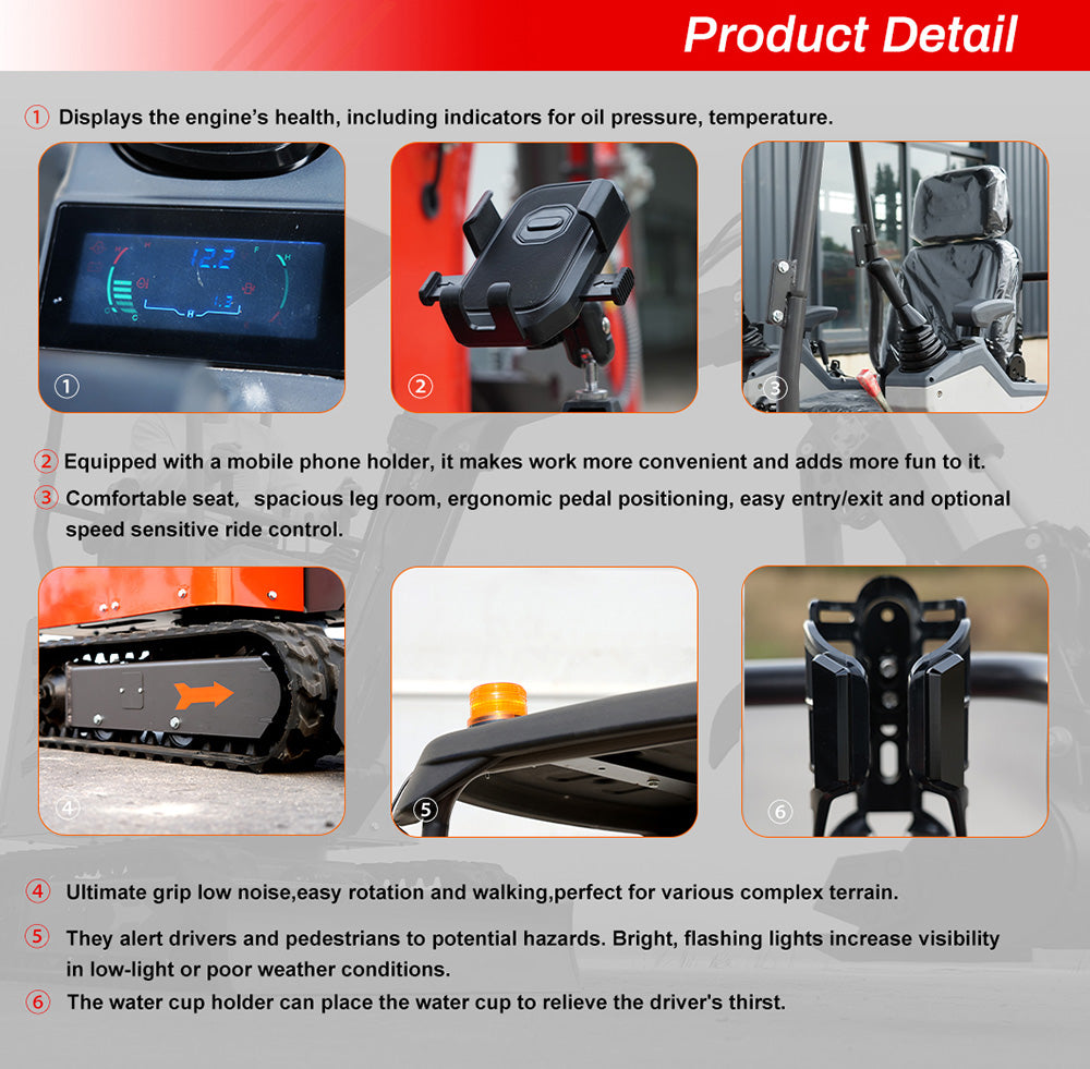 HUAYEE HY16C | Mini Excavator with 14HP Kubota Engine & Hydraulic Thumb | HUAYEE HY16C