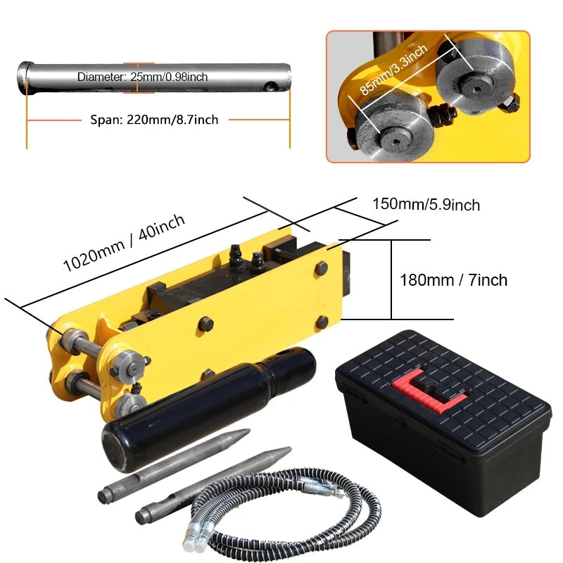HUAYEE HYE03 | Hydraulic Hammer for 1-1.8 Ton Mini Excavators
