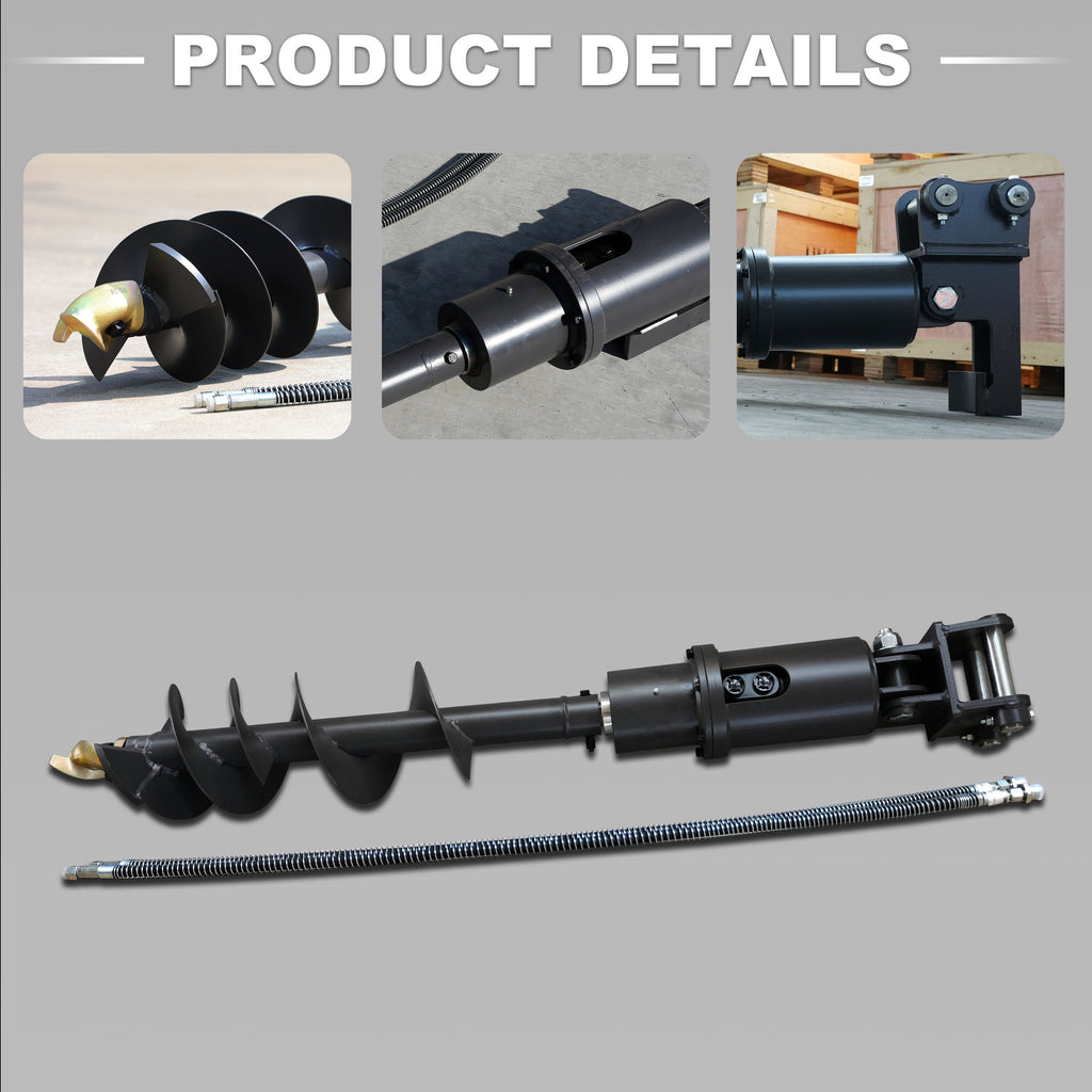 Mini Excavator Auger | 32x8" for 2 Ton Mini Excavators | HUAYEE HYE06