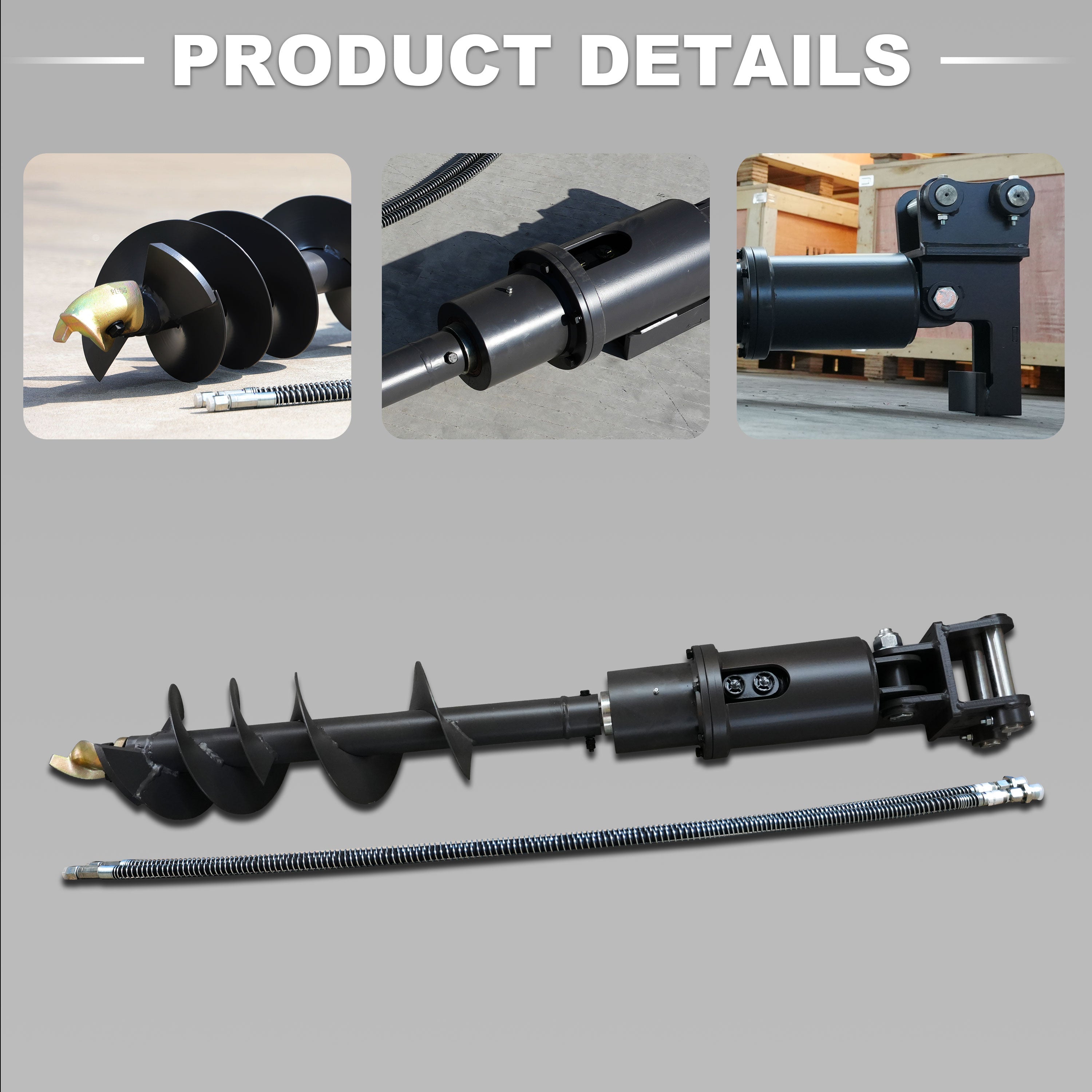 Mini Excavator Auger | 32x8" for 2 Ton Mini Excavators | HUAYEE HYE06