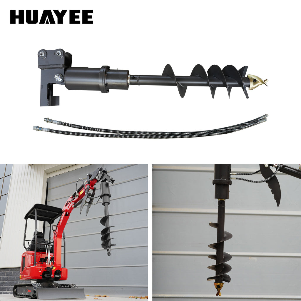 Mini Excavator Auger | 32x8" for 2 Ton Mini Excavators | HUAYEE HYE06