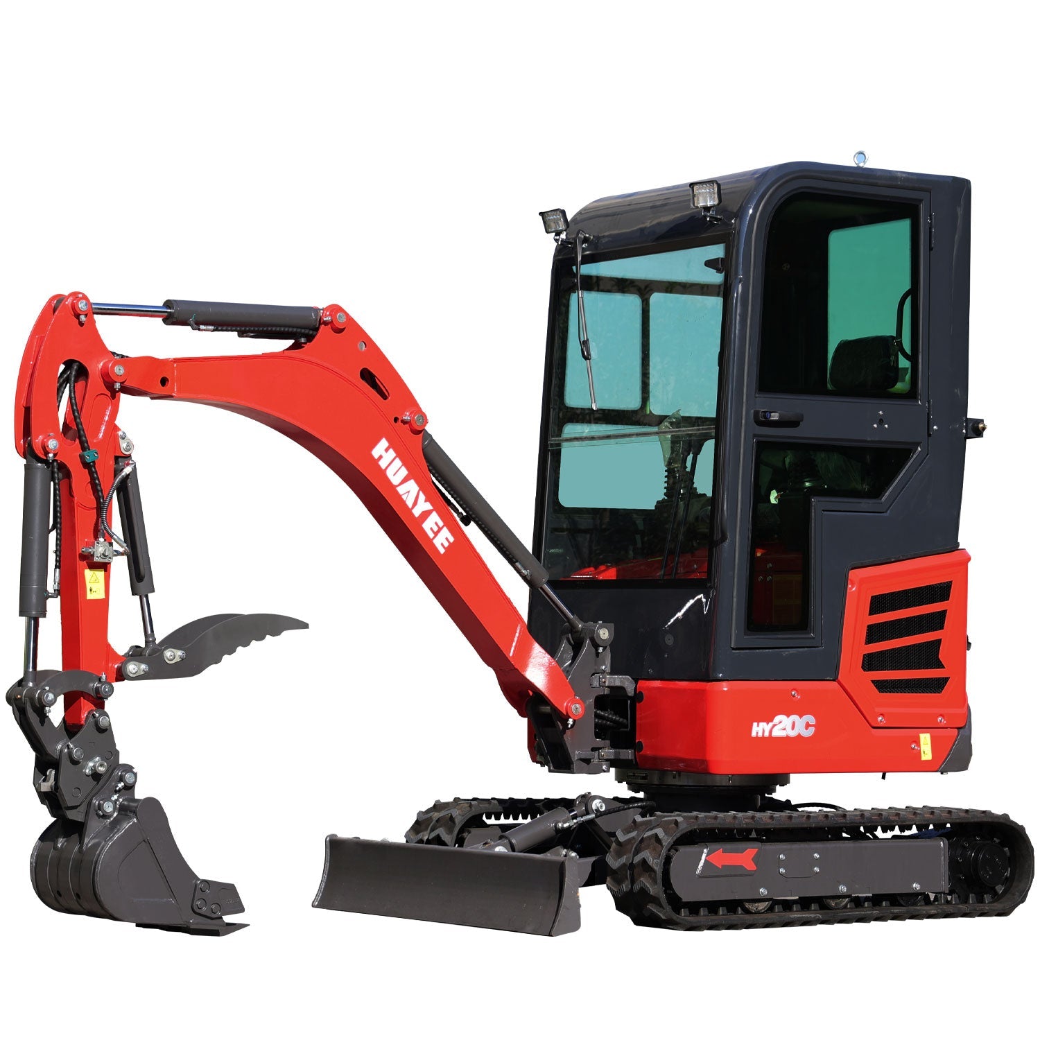 HUAYEE HY20C | 2 Ton Pro Mini Excavator with 16HP Kubota Engine & Enclosed Cab