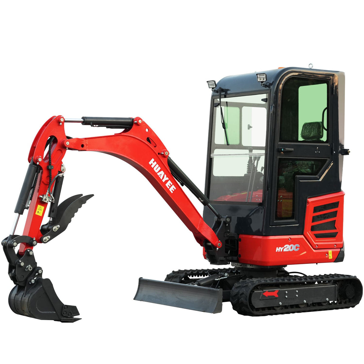HUAYEE HY20C | 2 Ton Pro Mini Excavator with 16HP Kubota Engine & Enclosed Cab
