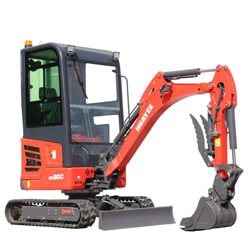 HUAYEE HY20C | 2 Ton Pro Mini Excavator with 16HP Kubota Engine & Enclosed Cab