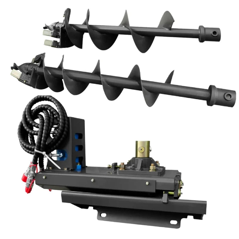 3-in-1 Set Australian Style Auger + 220mm + 300mm Drill Rod Attachments for Mini Skid Steer Loaders | HUAYEE HYS03
