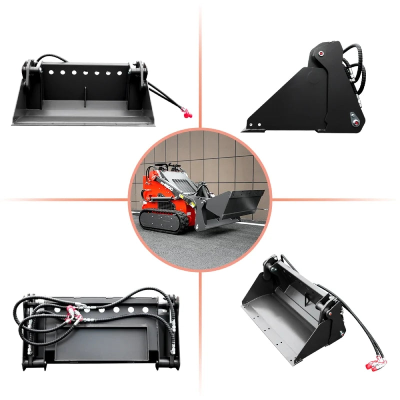 4-in-1 Bucket Attachment Suits HY360C/HY480C Mini Skid Steer Loaders | HUAYEE HYS01-2