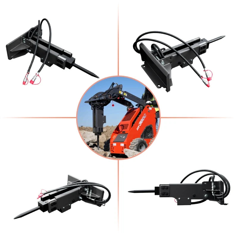 HUAYEE HYS10 | 3500mm Breaker Attachment for Mini Skid Steer Loaders