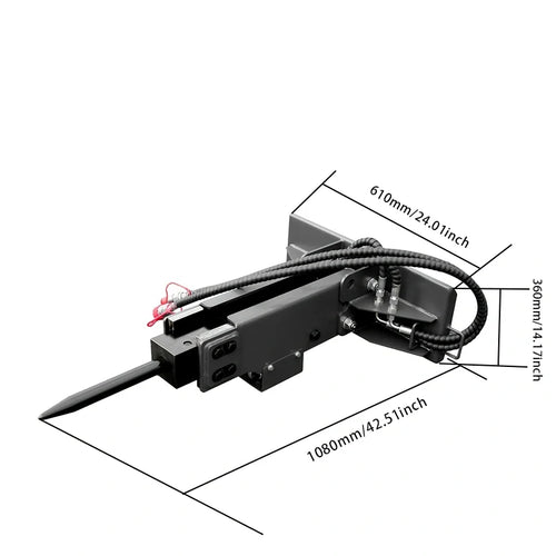 HUAYEE HYS10 | 3500mm Breaker Attachment for Mini Skid Steer Loaders