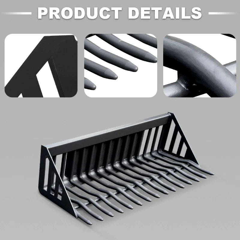Rock Bucket Attachment for Mini Skid Steer Loaders | HUAYEE HYS12