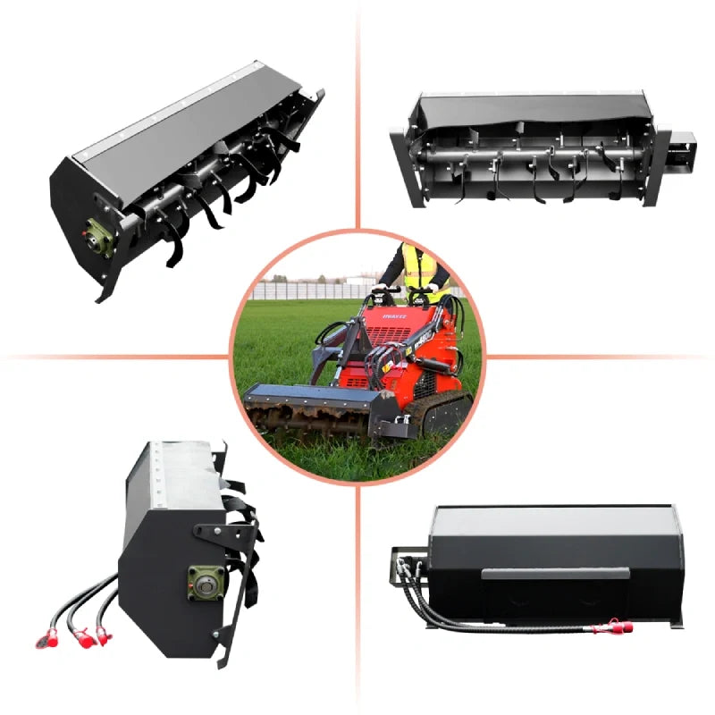 Rotary Plow Attachment for Mini Skid Steer Loaders | HUAYEE HYS13