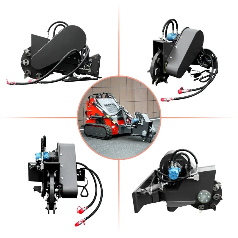 Swing Head Stump Crusher Attachment for Mini Skid Steer Loaders | HUAYEE HYS14