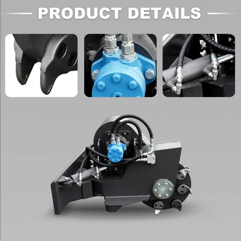 Swing Head Stump Crusher Attachment for Mini Skid Steer Loaders | HUAYEE HYS14