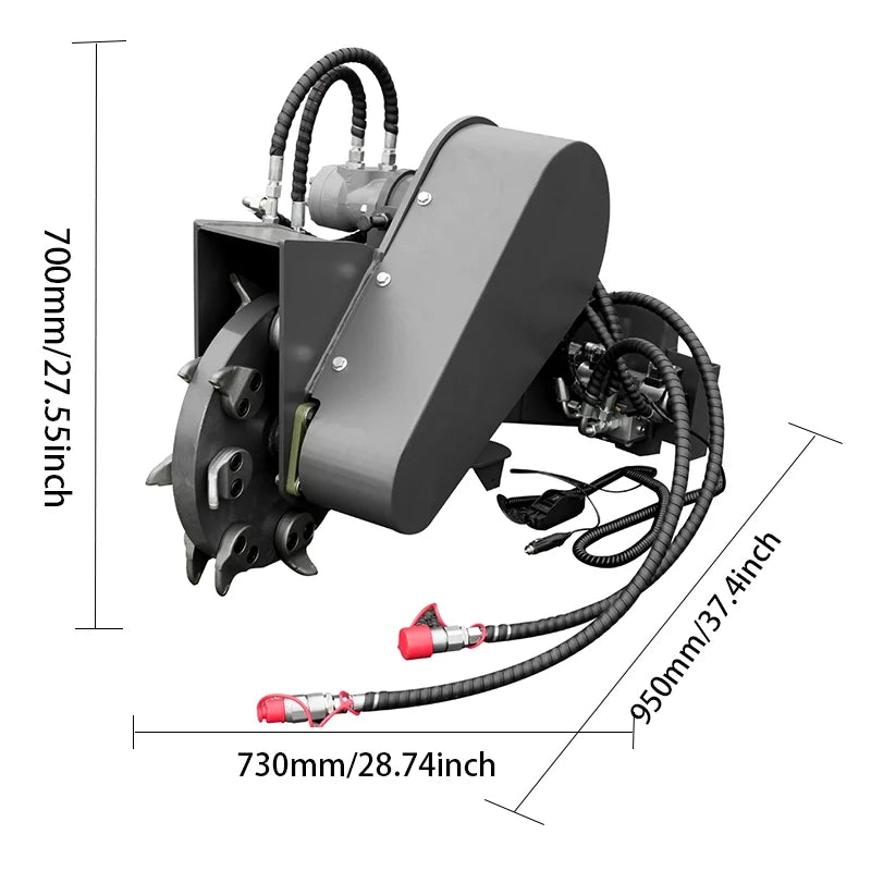 Swing Head Stump Crusher Attachment for Mini Skid Steer Loaders | HUAYEE HYS14