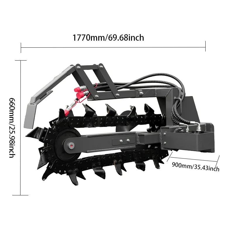 Trench Opener Attachment for Mini Skid Steer Loaders | HUAYEE HYS05
