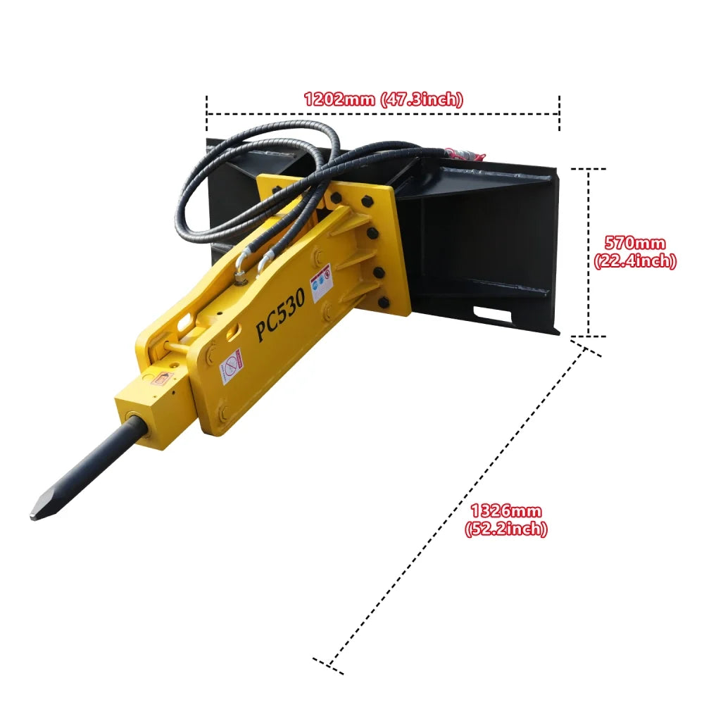 Breaker Attachment for HY1025C/HY1050C/HY1065C Mini Skid Steer Loaders | HUAYEE ‎HYL03