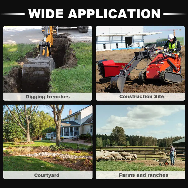 Straight Bucket Attachment for Mini Skid Steer Loaders | HUAYEE HYS06